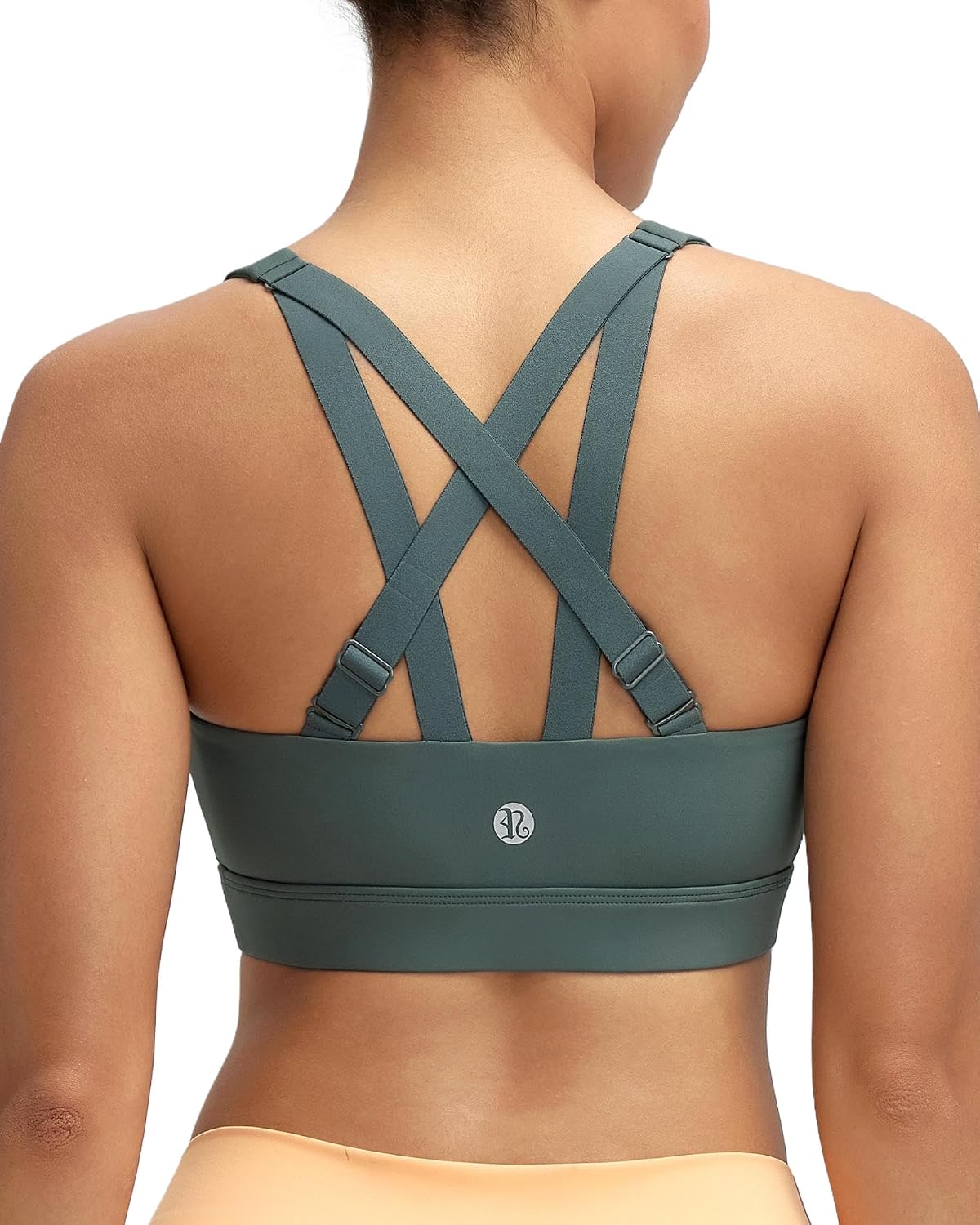 RUNNING GIRL Sports Bra for Women High Support, Molded Cup High Impact Sports Bras with Sewn in Pads Strappy Running Bra