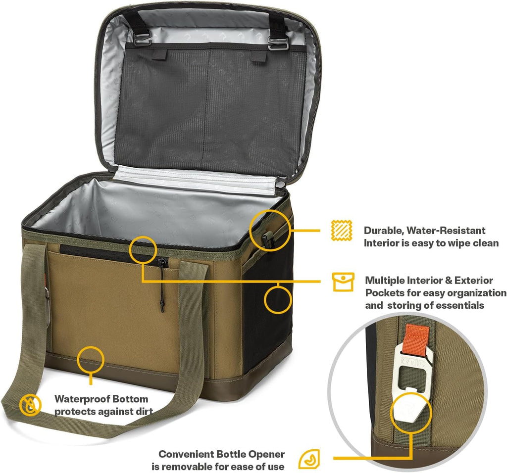 RTIC Everyday Cooler, Soft Sided Portable Insulated Cooling for Lunch, Beach, Drink, Beverage, Travel, Camping, Picnic, for Men and Women