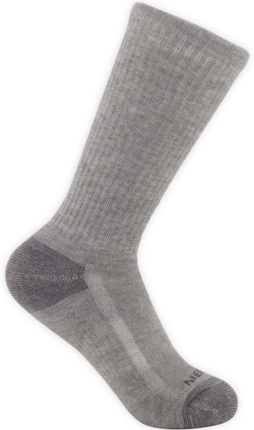 Merrell Unisex Eco Cushioned Crew Socks, Recycled Sustainable Hiker With Targeted Cushion