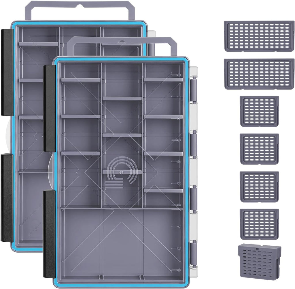 Gonex 3600 Tackle Trays Boxes, Removable Dividers, Waterproof, for Fishing