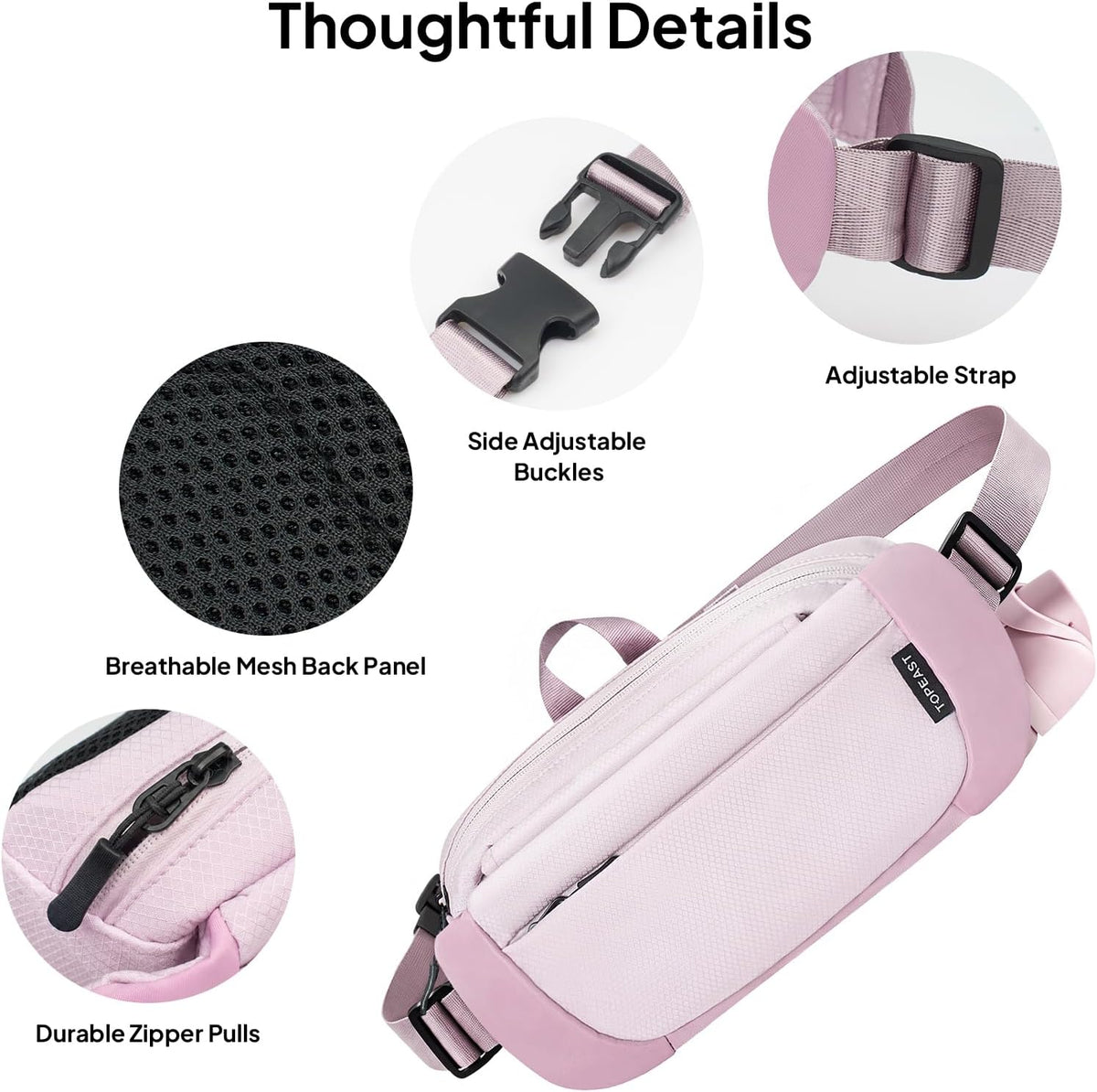 TOPEAST Waist Pack Large Capacity Fanny Pack with Water Bottle Pocket