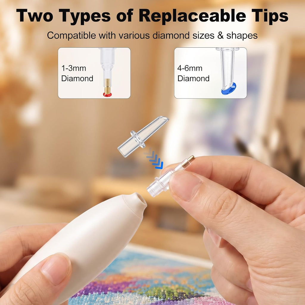 Diamond Painting Pen Kit with 4 Replaceable Tips, Resin Diamond Art Pen