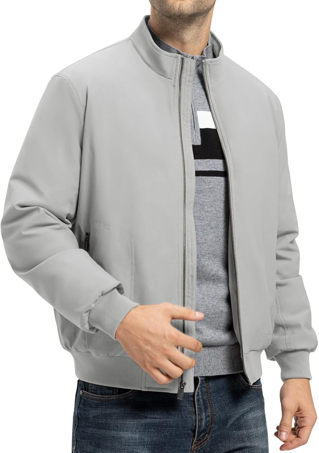 TBMPOY Men's Winter Jackets Bomber Padded Casual Windbreaker Warm Fall Coat