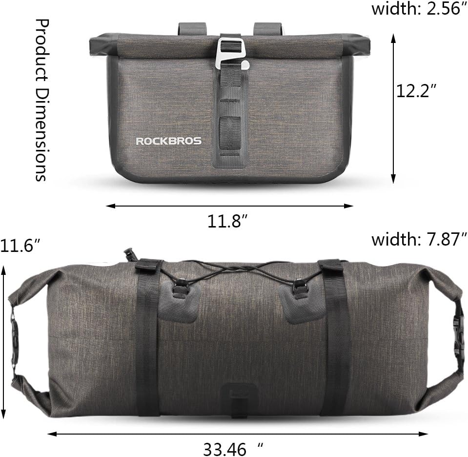 ROCKBROS Waterproof Handlebar Bags 12L-20L Front 2 Dry Packs for MTB Road