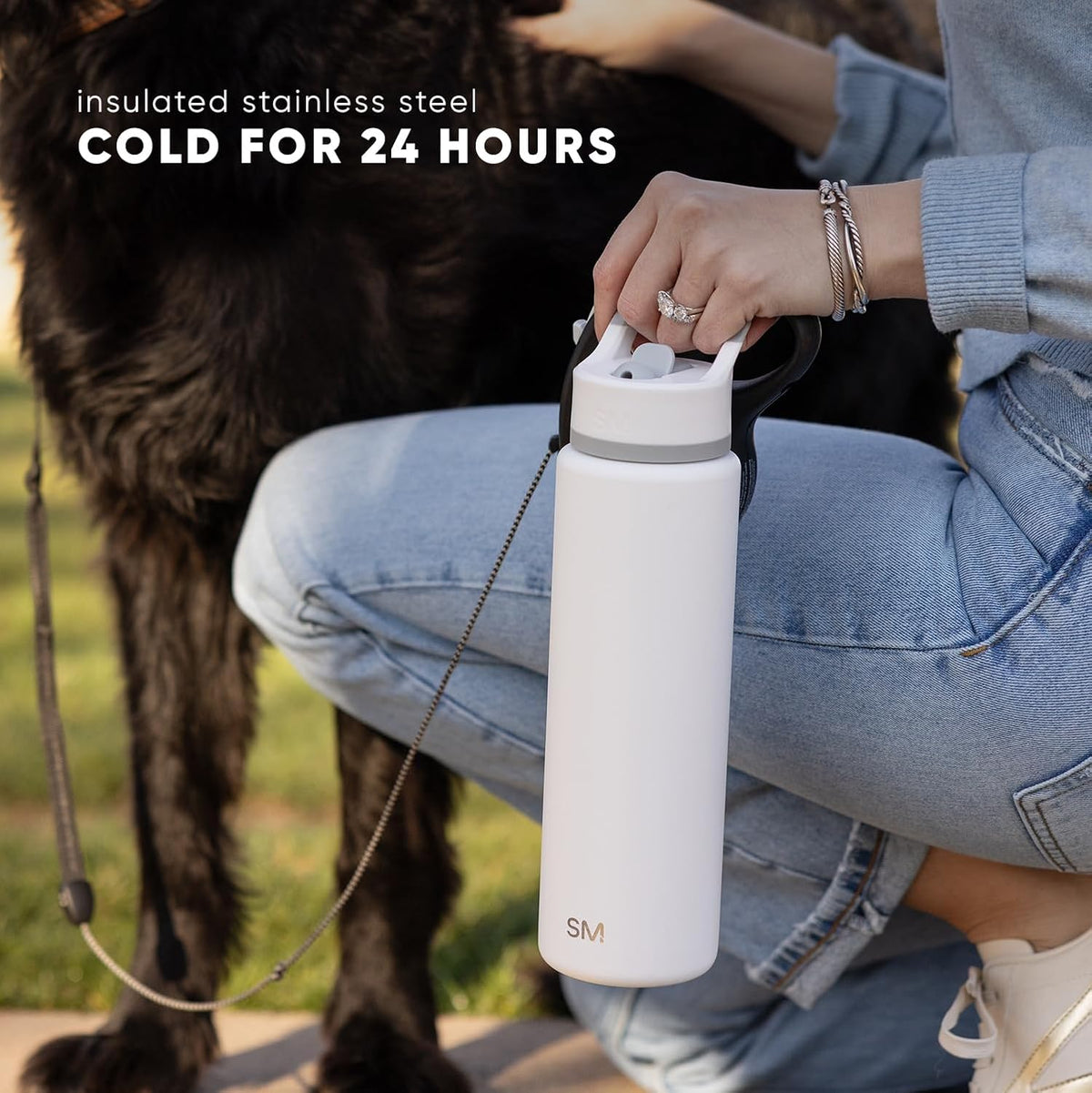 Simple Modern Insulated Water Bottle with Straw | 18oz | Pink