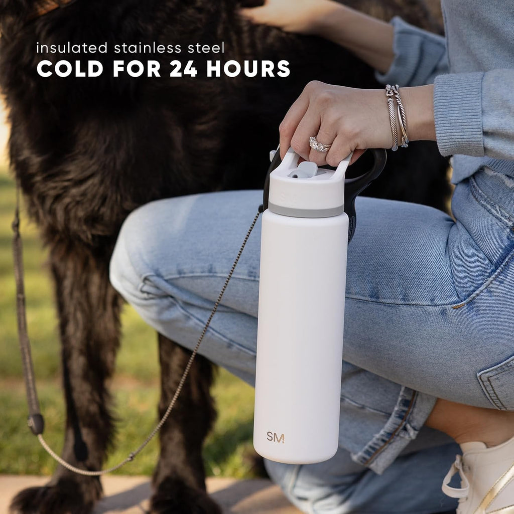 Simple Modern Insulated Water Bottle with Straw | 18oz | Orange