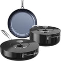 Nuwave Essential Series 5PC Ceramic Cookware Set PFAS-Free, Dishwasher Safe