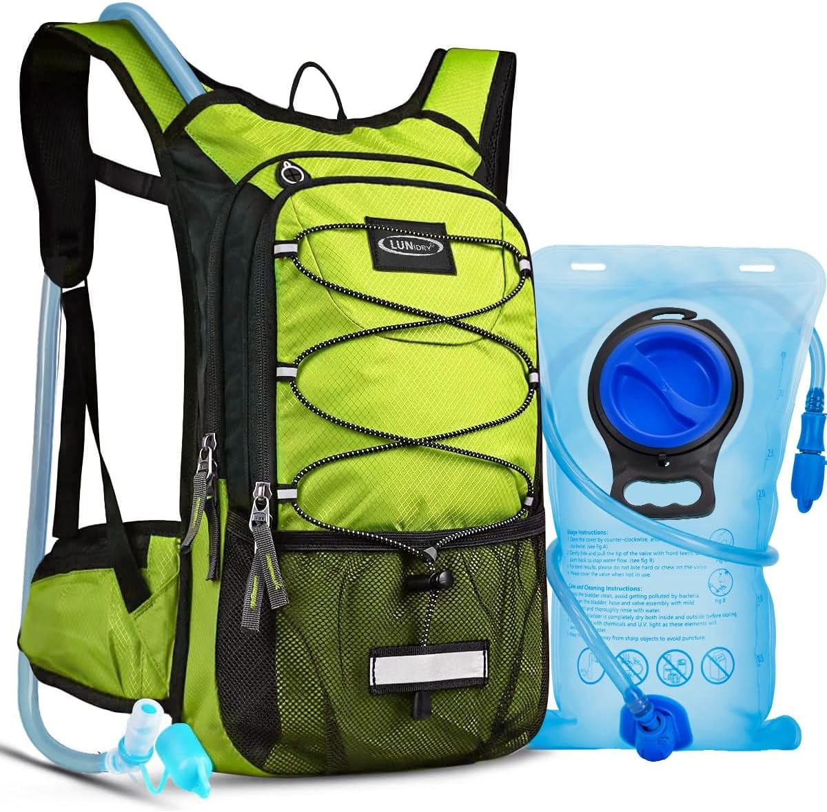 Hydration Backpack with 3L Water Bladder, Small Hydration Pack Backpack for Men Women, Lightweight Water Backpack with Cooler Layer for Running, Biking, Hiking