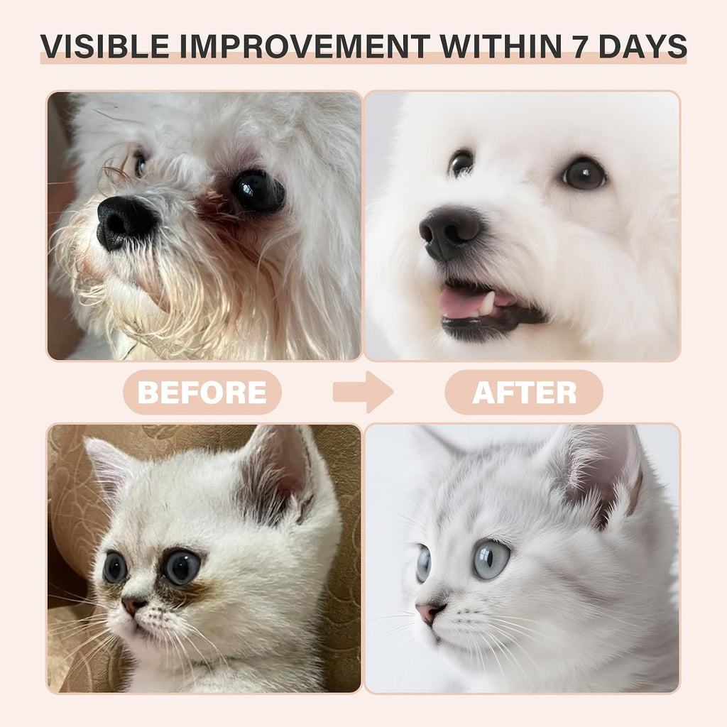 Tear Stain Remover Balm for Dogs & Cats with Pro Powder Brush – Natural Safe Gently Removes Eye Gunk & Stains – Great for White Dogs, Daily Eye Cleaning – Works Better with Pet Eye Wipes,1 oz