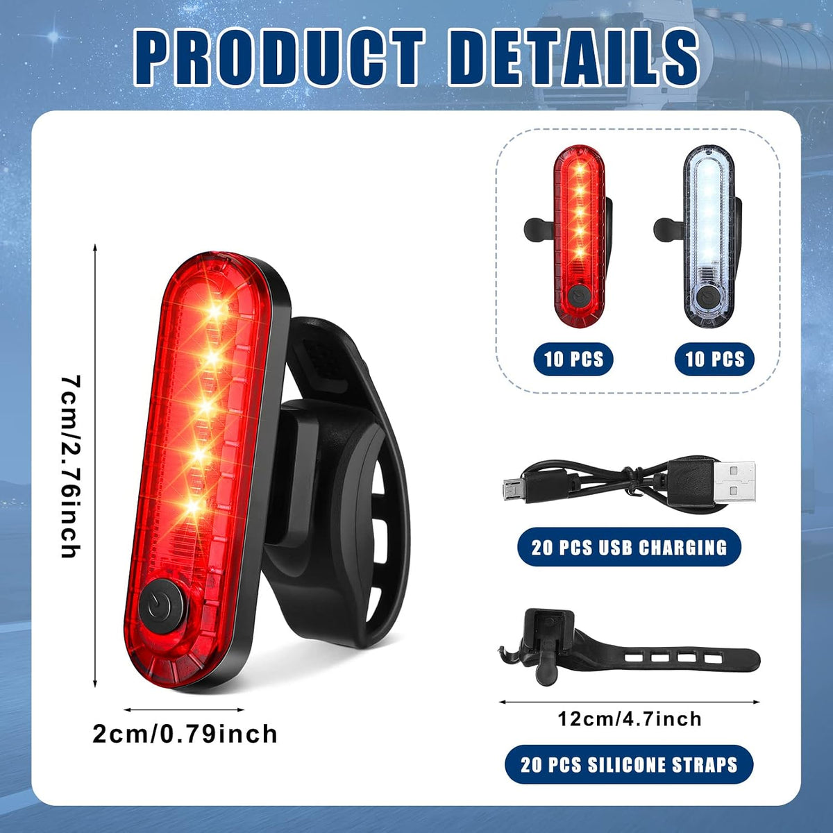 Jerify Bicycle Light Rechargeable Kayak Light