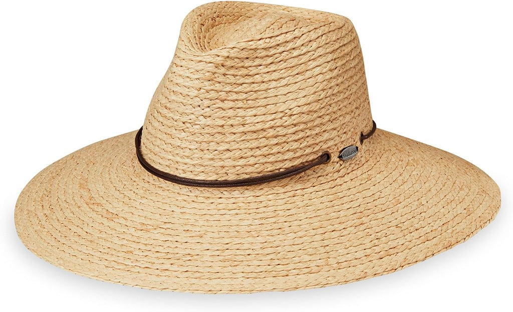 Wallaroo Women’s Nosara Fedora – UPF 50+ Sun Hat, UV Protection, Wide Brim, Adjustable Chin Strap, Natural Fiber, Medium Size