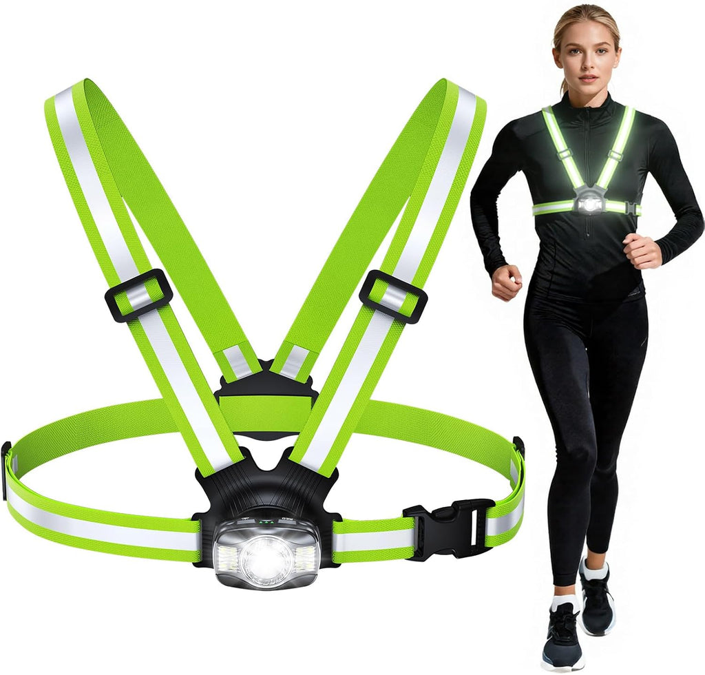 Running Lights for Runners, 500LM High-Vis Reflective Running Vest
