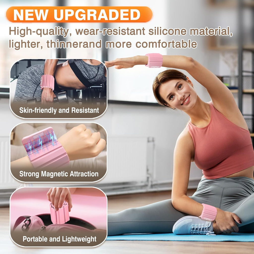 Wrist Weights,Ankle Weights for Women Men,Adjustable Magnetic Silicone Weights Training Intensity for Home Gym Workout,Running,Yoga,Exercise,Strength Training,Set of 2 (1.1LB Each)