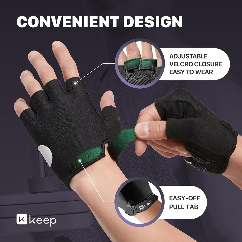 KEEP Workout Gloves for Men & Women, Breathable Skin-Friendly Non-Slip Gym Gloves for Weight Lifting, Pull-Ups, Dumbbells, Cycling, Fitness Training & Home Exercise