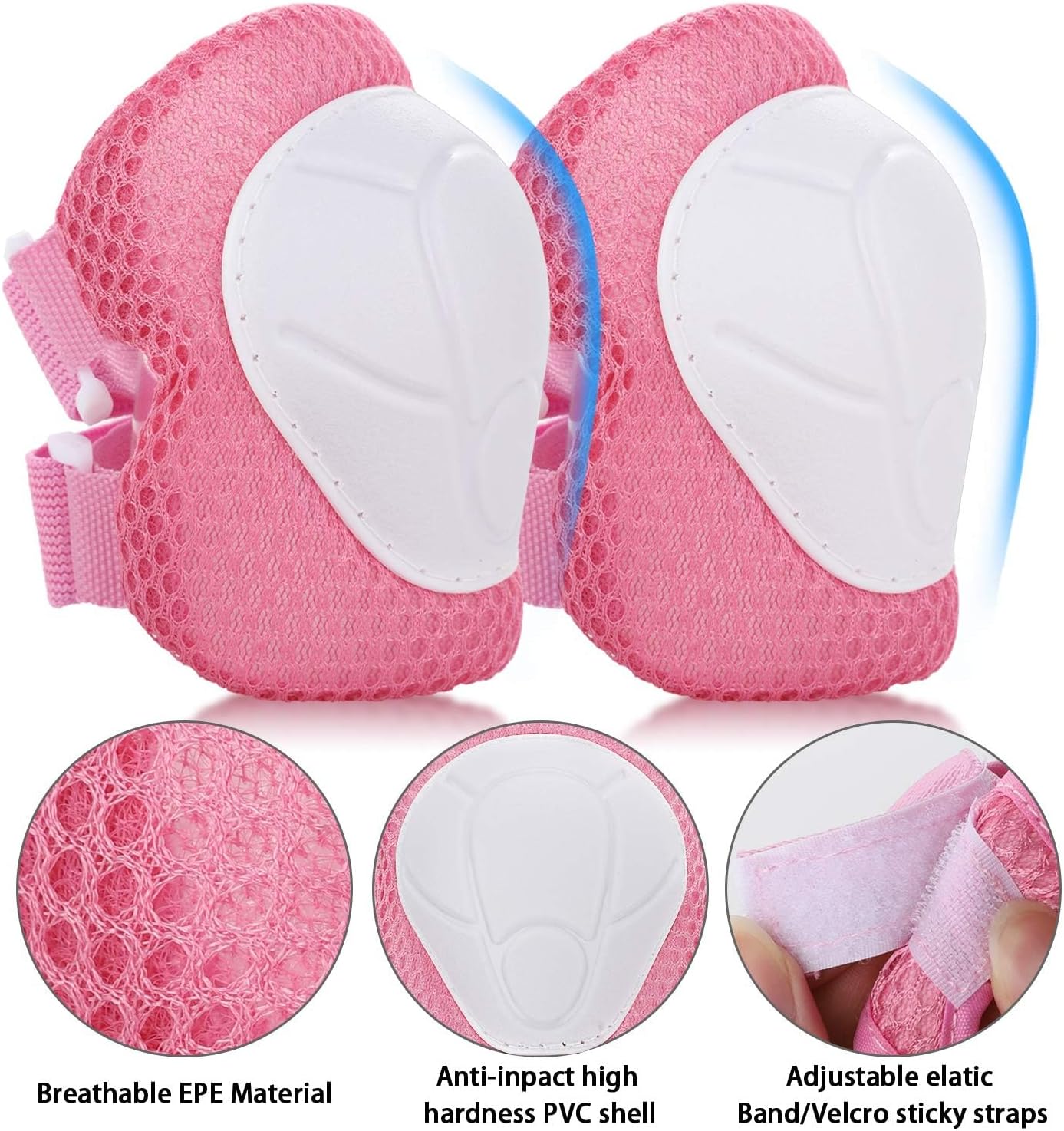 WayEee 6PCS Kids Protective Gear Set Knee Pads Elbow Pads Wrist Guards/3-14