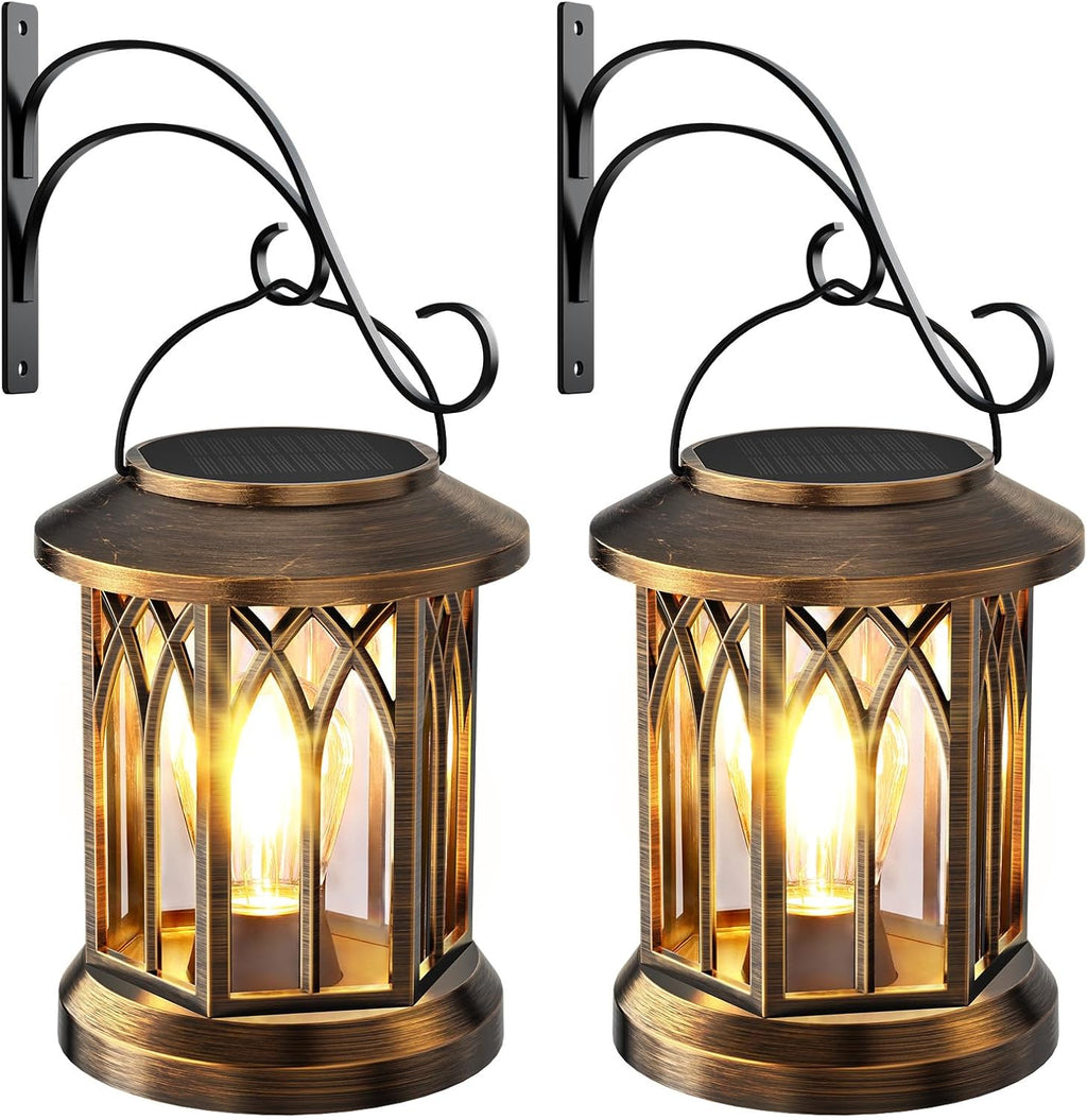 Solar Lanterns Outdoor Waterproof, Upgraded Hanging Solar Lights