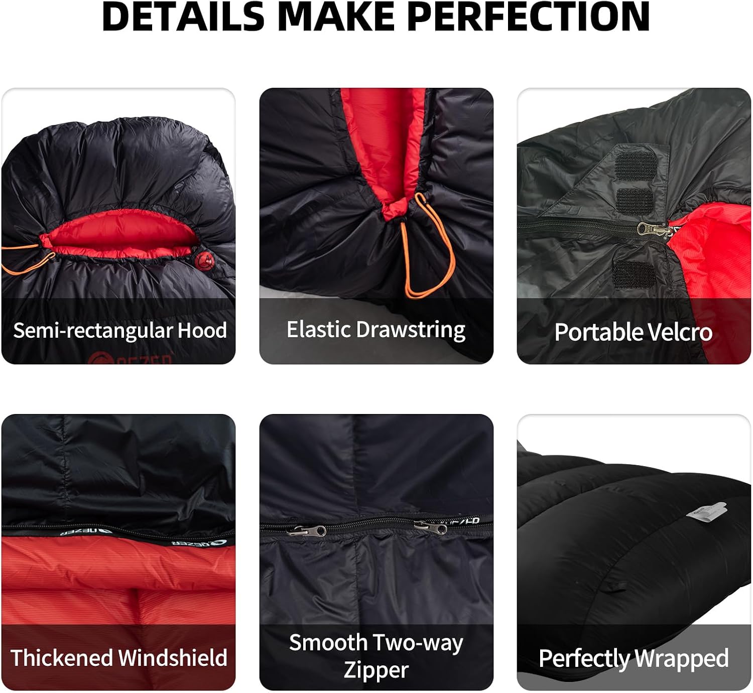 Down Sleeping Bag for Adults, 620 Fill Power Backpacking