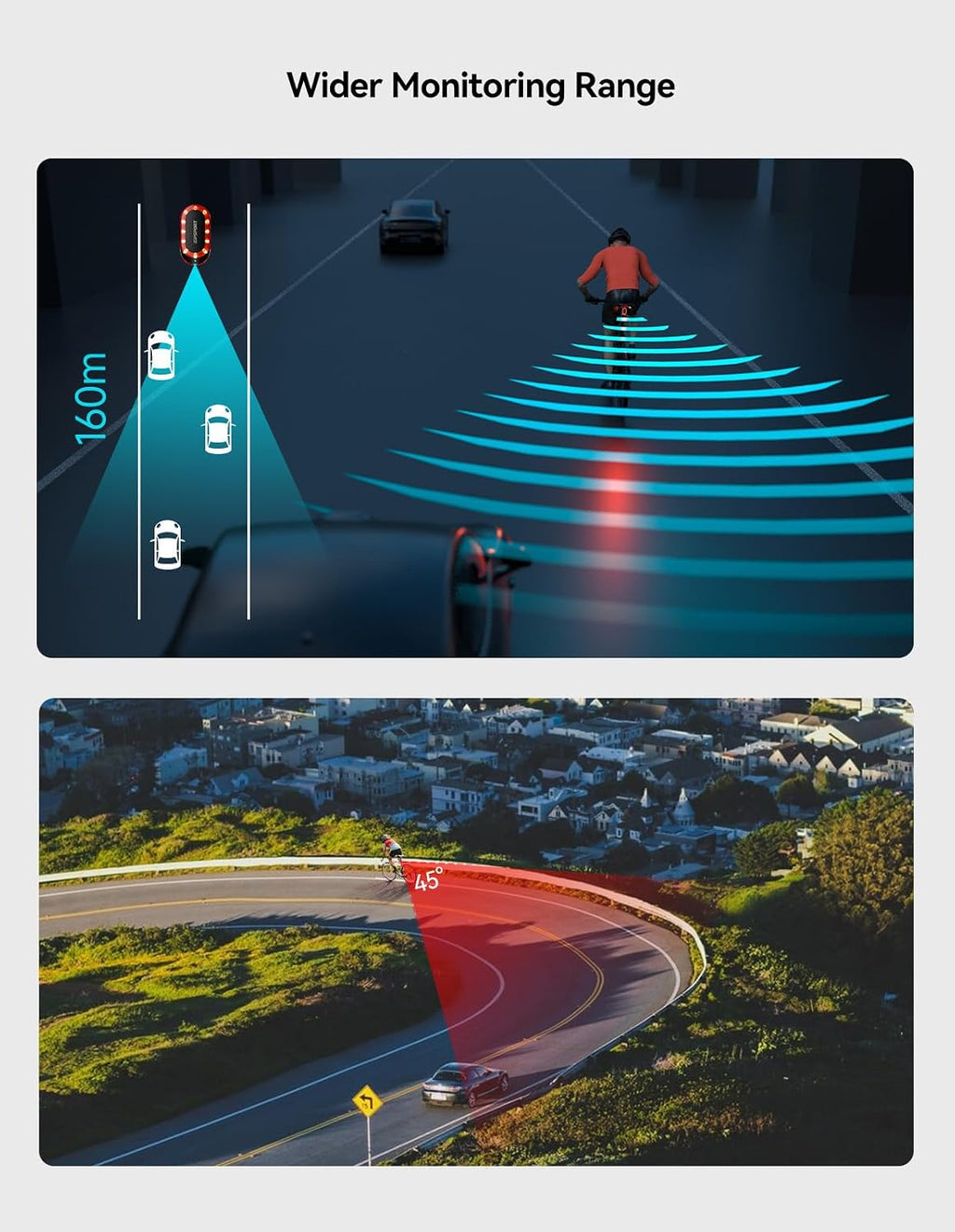 iGPSPORT SR mini Bike Radar Tail Light, Accurate Warning Brake Flash
