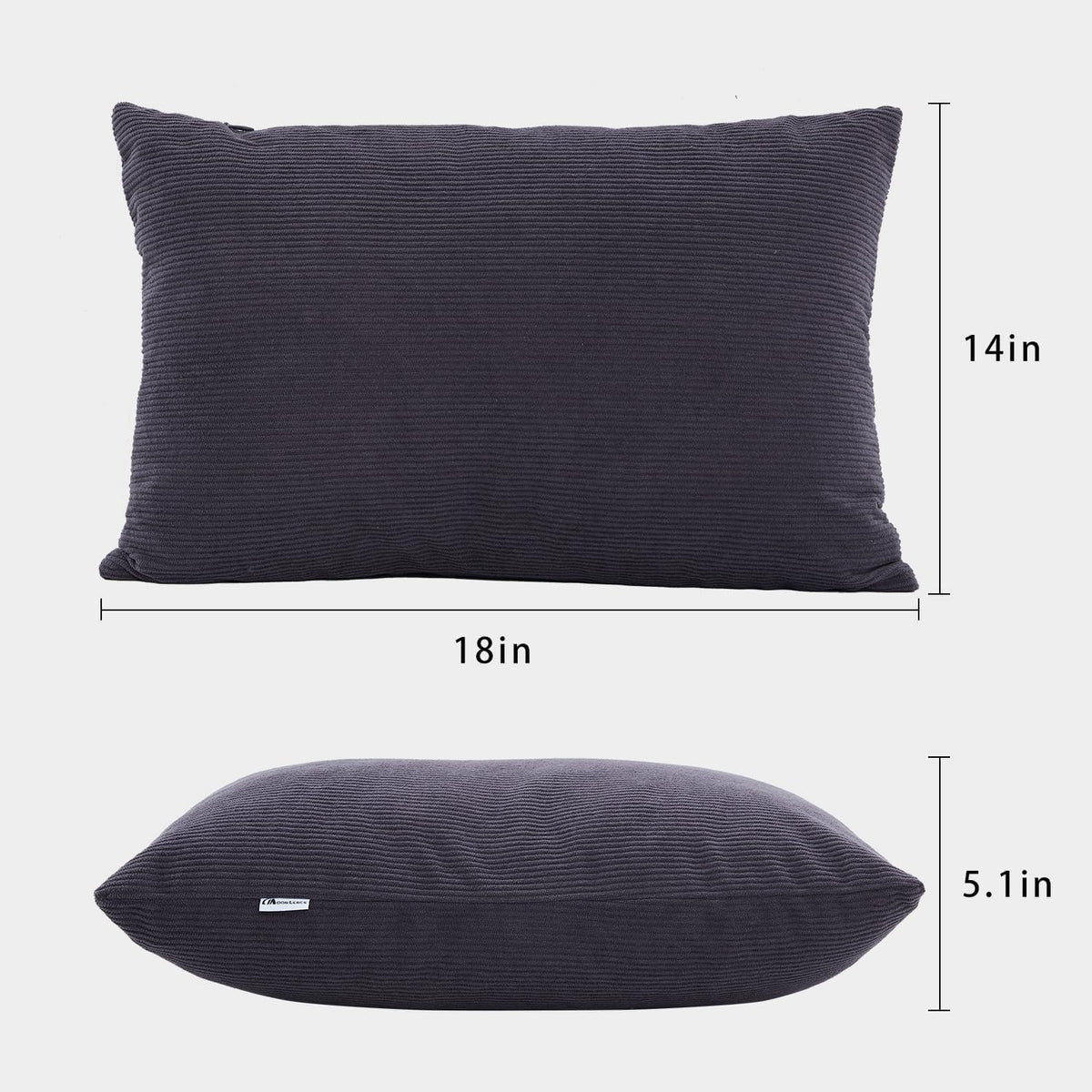 MOON LENCE Camping Pillows 2 Pack, Compressible Camp Pillow with Washable Cover & Carry Bag, Plush Filled Backpacking Pillow for Hiking, Travel, Sleeping 14"x18" Grey