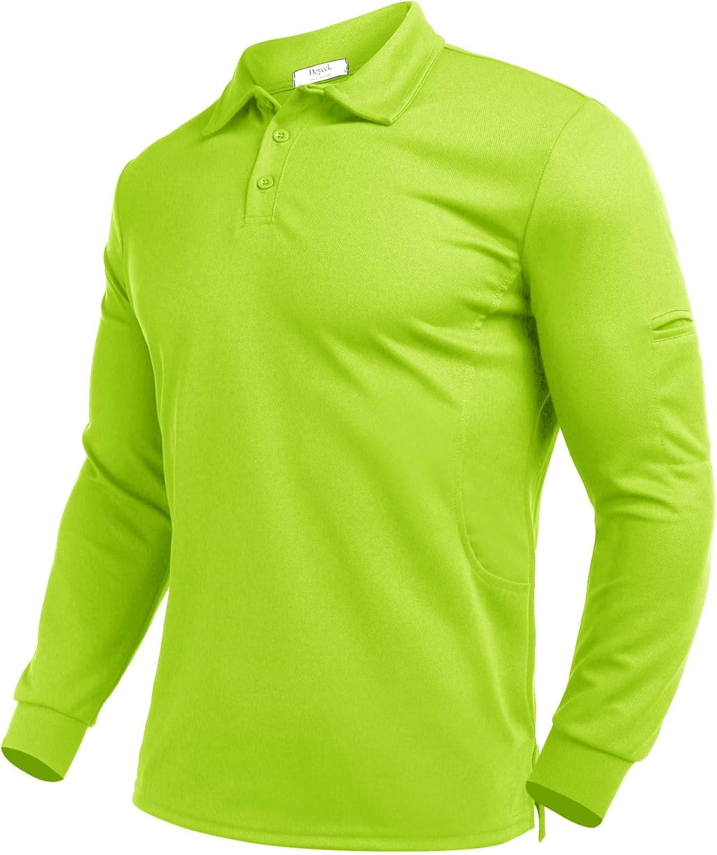 Deyeek Men's Long Sleeve Polo Shirts, Quick Dry Golf Polo for Men