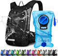 Mothybot Insulated Hydration Backpack Pack with 3L BPA Free Leak Proof Water Bladder, Large Storage Lightweight Hiking Daypack with Waist Pouches & Cooler Layer, for Running, Biking, Camping, Festival