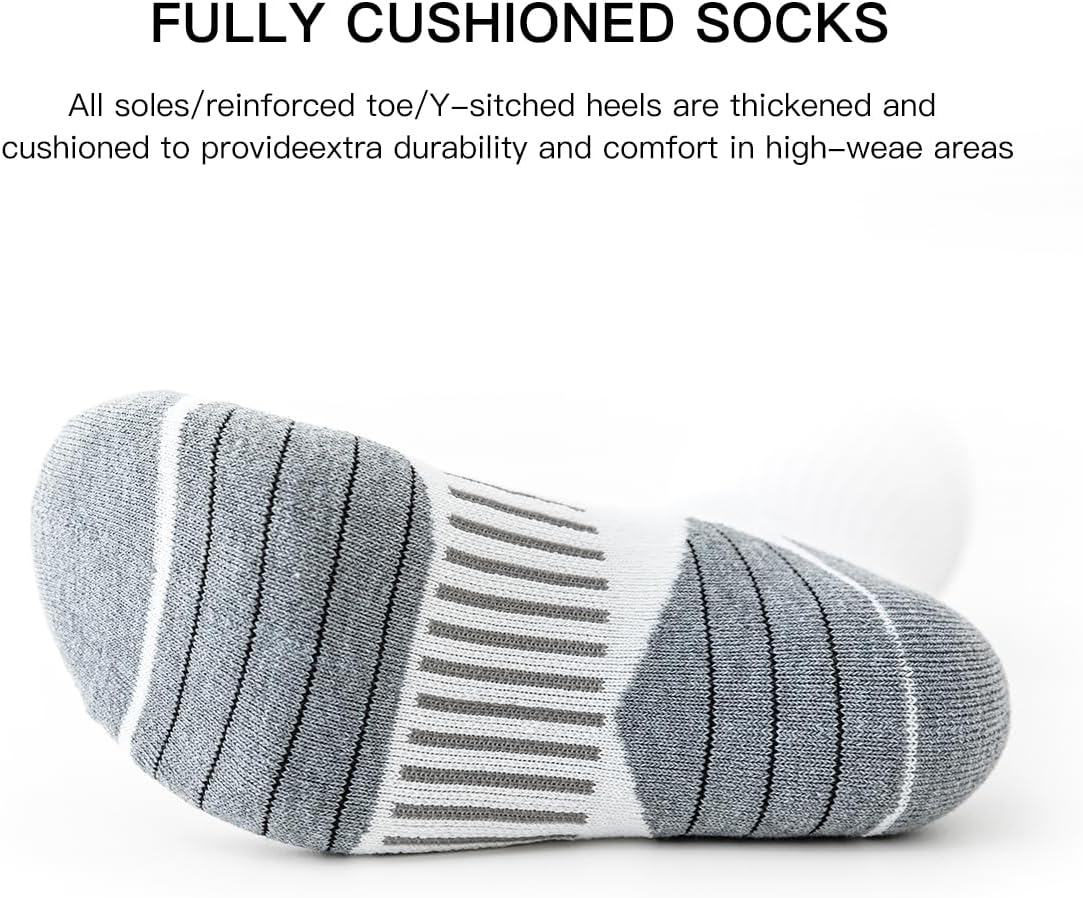 JOYNÉE 8 Pairs Mens Athletic Crew Socks Cushion Running Work Breathable Outdoor Socks for Men