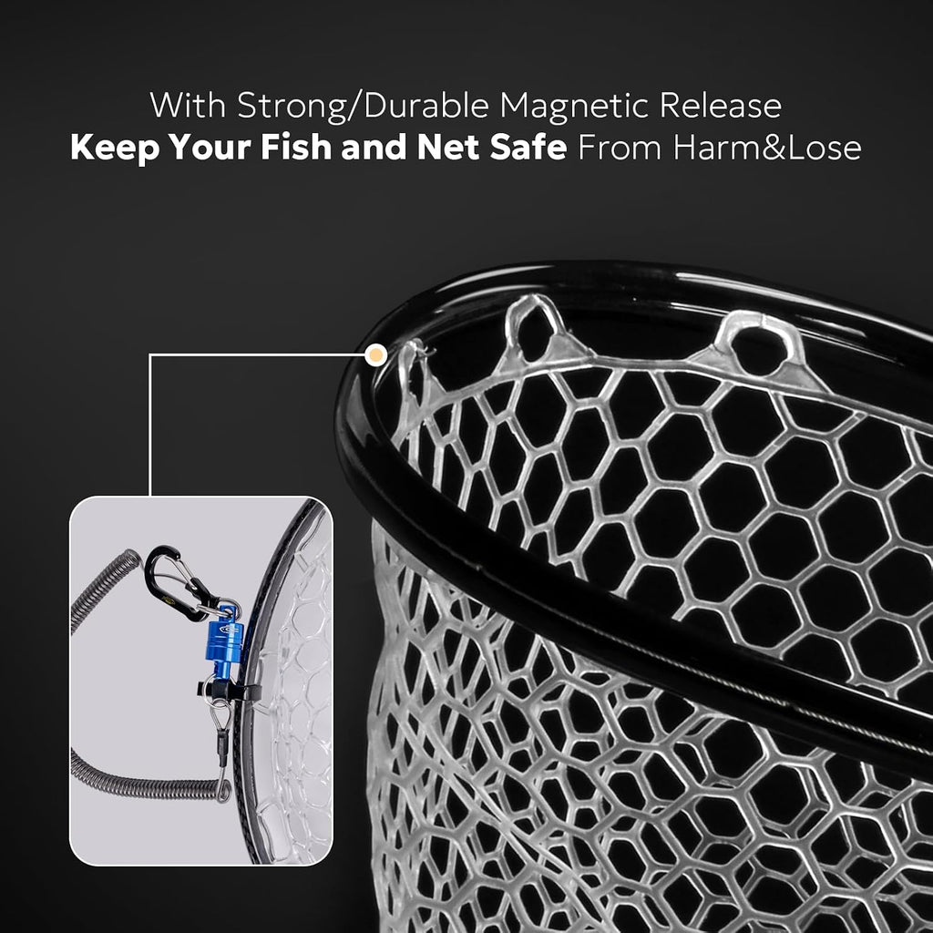 SF Fly Fishing Landing Net Soft Rubber Mesh Trout Net Catch and Release Net