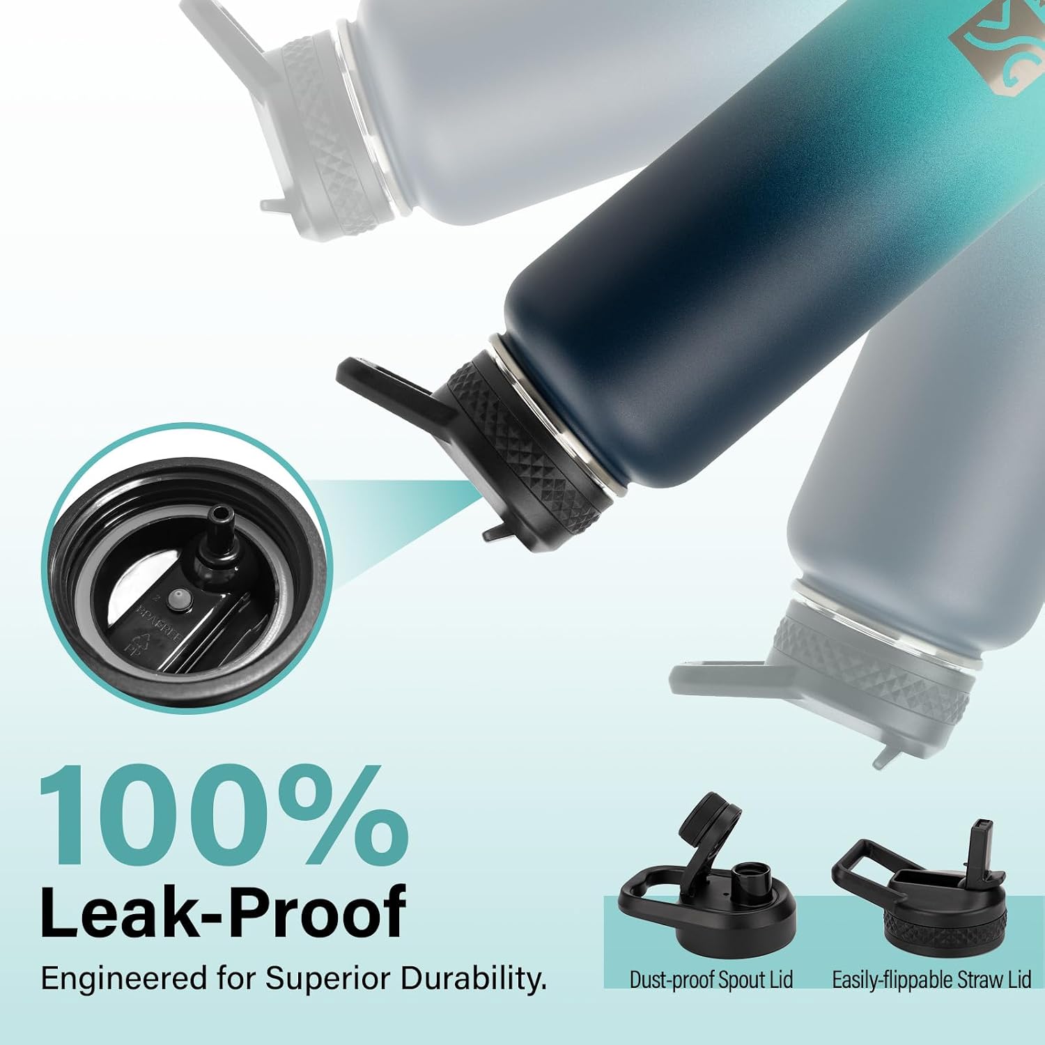 DYSANKY Insulated Water Bottle | Thickened Stainless Steel Vacuum Metal | Portable Sports Water Jug for Gym and Hiking with Straw, Carrier Bag, Handle Strap | BPA-Free 40 oz