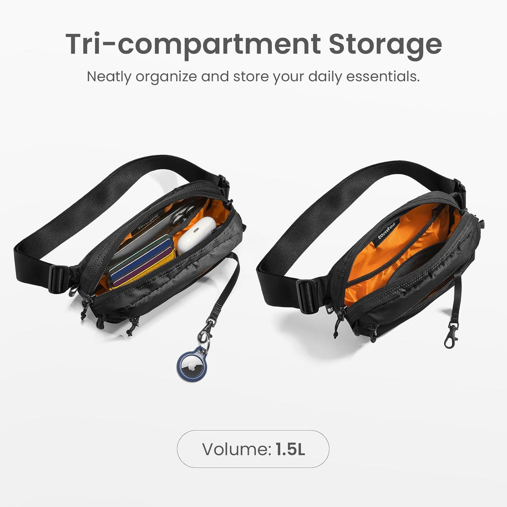 tomtoc 1.5L Sling Bag with RFID Blocking Crossbody Chest Pack for Men Women