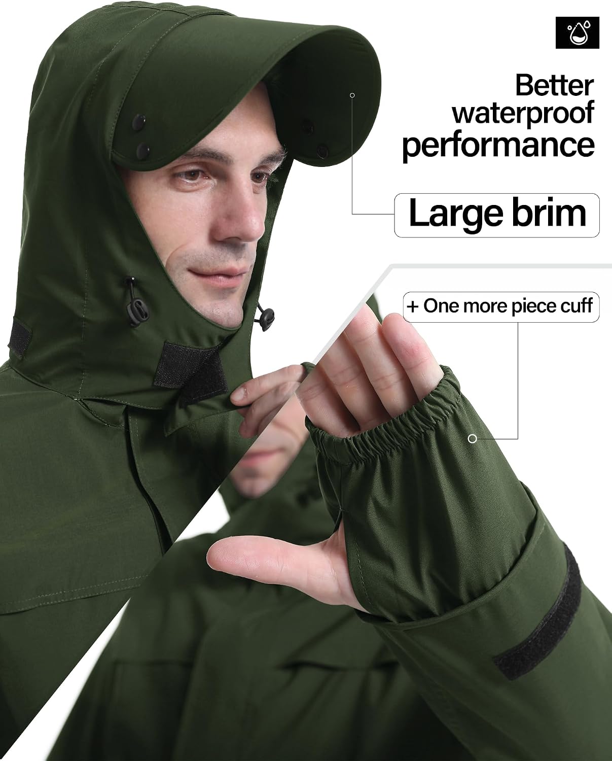 iCreek Rain Suit Waterproof Breathable Lightweight 2-Piece Rain Gear Unisex