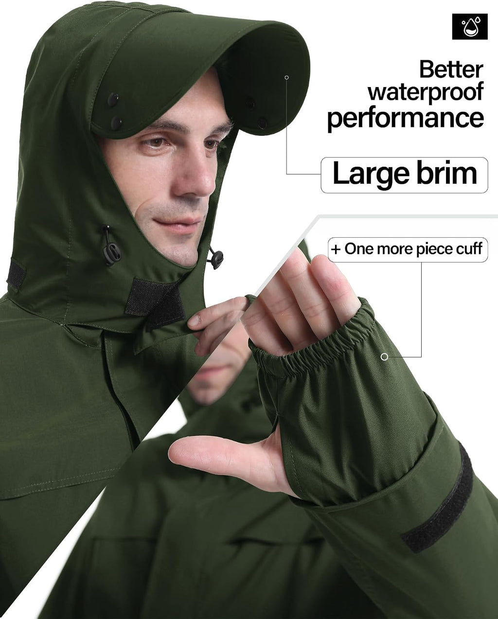 iCreek Rain Suit Waterproof Breathable Lightweight 2-Piece Rain Gear Unisex