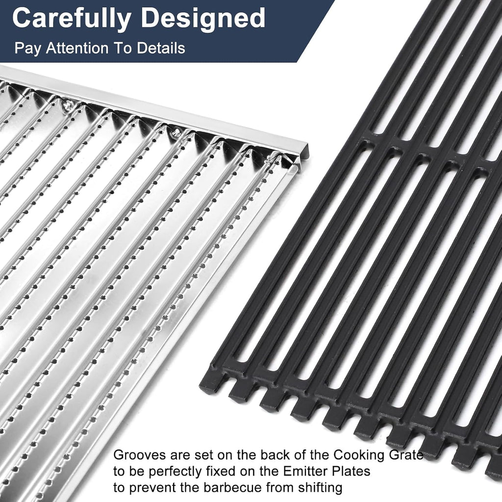 Criditpid Grill Replacement Parts for Charbroil 463242516 463242515, Cooking Grates, Emitter Plates, Burners, Heat Plates, Crossover Tubes & Ignitors for Charbroil Commercial Grill