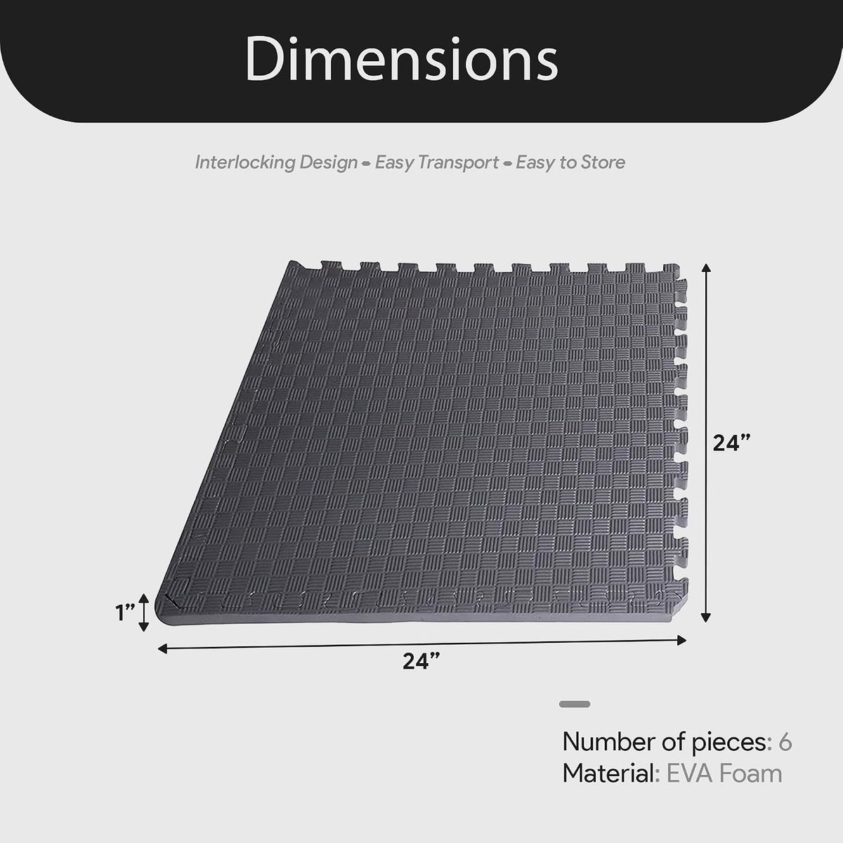 BalanceFrom Puzzle Exercise Mat 1" Thick, EVA Interlocking Foam Floor