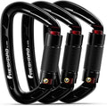 FresKaro UIAA Certified 25KN Auto Locking Climbing Carabiner Clips, Twist Lock, and Heavy Duty Carabiners for Rock Climbing, Rappelling, and Mountaineering, D Shaped