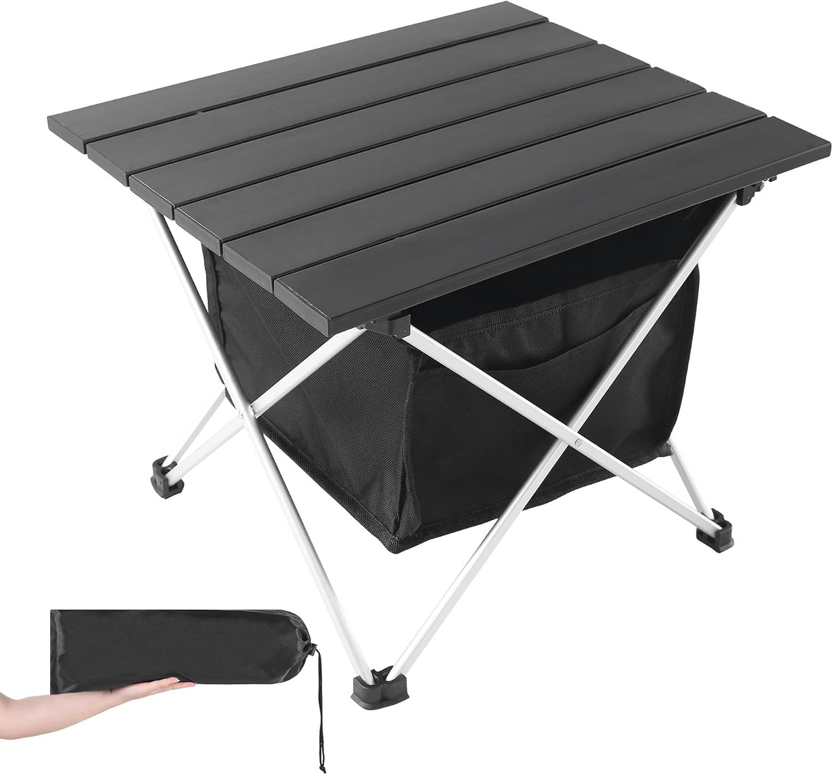 Grope Ultralight Aluminum Camping&Beach Table with Storage Bag (Blue-S)