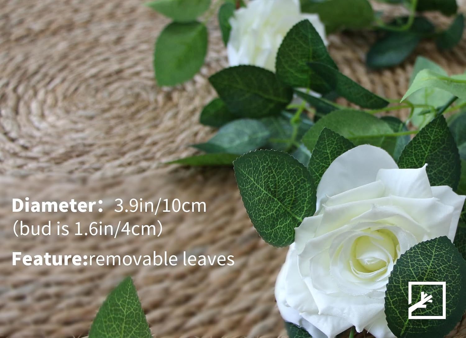 ZIFTY 5Pcs 34FT Flower Garland White Artificial Rose Vine Wedding Decor