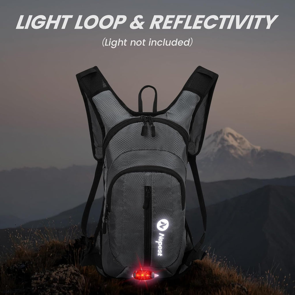 Nepest Hydration Pack Backpack with 2L Water Bladder Reflective Lightweight