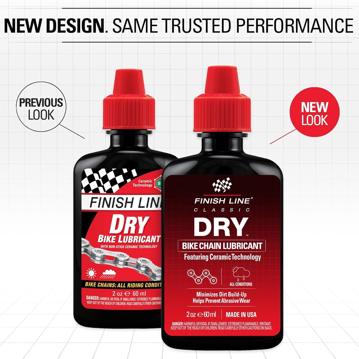 Finish Line Dry Bike Chain Lube – Ceramic Dry-Film Lubricant – Dirt & Dust Resistant