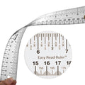Victor Easy Read 12-Inch Flexible Clear Plastic Ruler, 1/16 Inch Fractions and Metric Scale Markings, Shatterproof Transparent Measuring Tool for School, Office, Crafts, Sewing and DIY