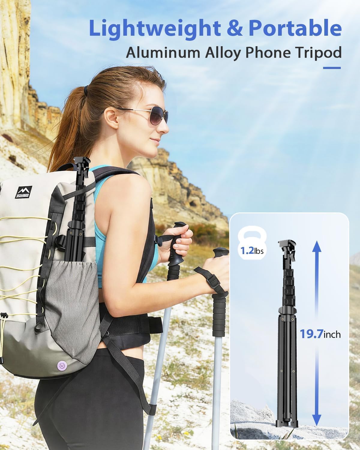 EMART 62’’ Cell Phone Tripod Stand with Remote for iPhone and Android