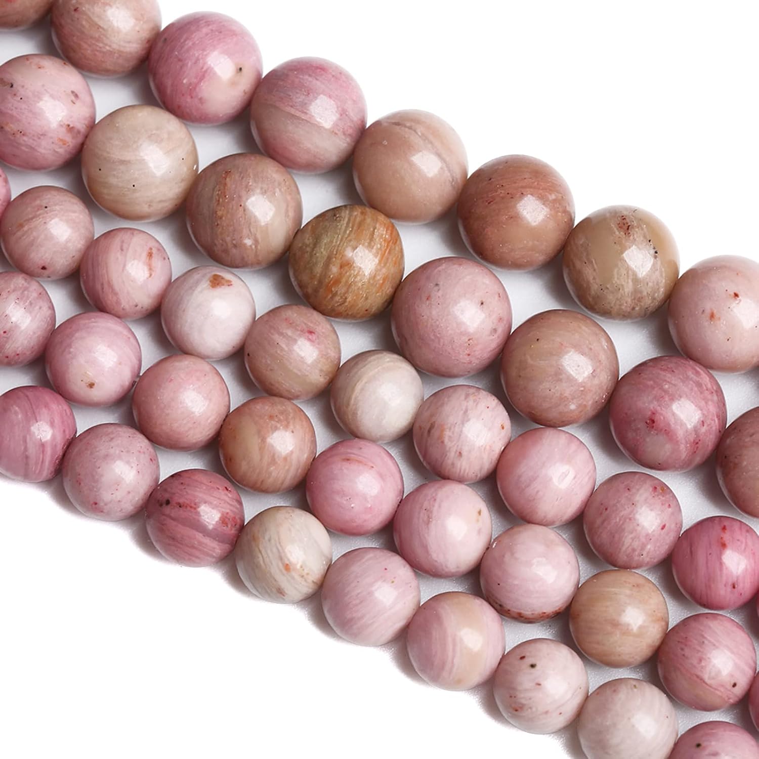 10MM 36PCS Natural Stone Red Rhodochrosite Gemstone Crystal Beads for Jewelry Making DIY Bracelet Necklace Semi Precious Beads