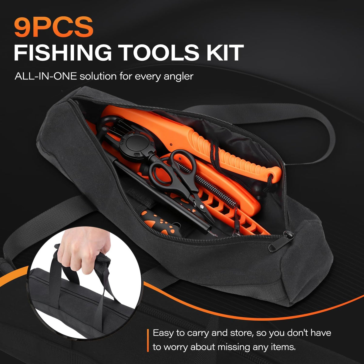 9PCS Fishing Tool Kit, Fishing Gear and Equipment, Fishing Gifts for Men
