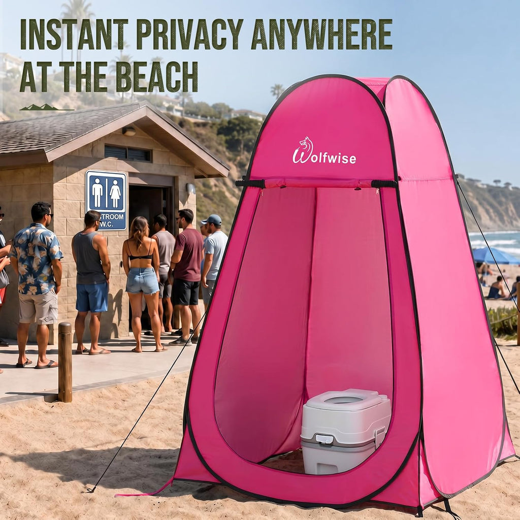WolfWise Pop Up Shower Tent for Camping Essentials, Compact & Lightweight