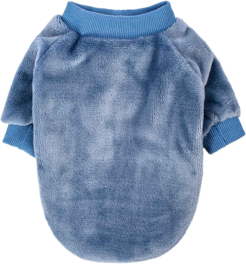 FabriCastle Small Dog Sweater, 3-Pack Dog & Cat Clothes, Soft and Warm Pet Jackets XXS XS S for Small Dogs Male & Girl, Winter Pet Apparel Costumes, Puppy Outfits (Grey,Blue,Dark Blue, Medium)