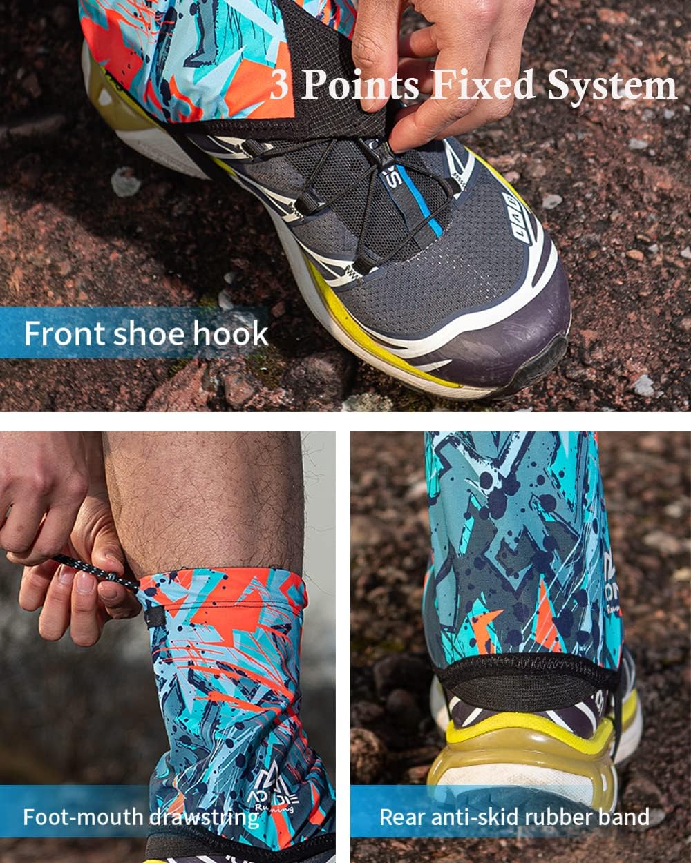 AONIJIE Ankle Gaiters for Hiking, Lightweight Trail Running Gaiters