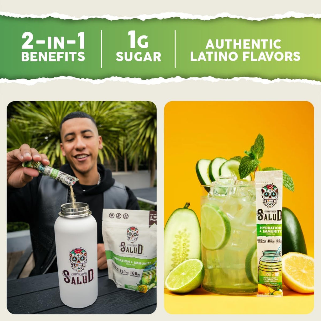 Salud 2-in-1 Hydration + Immunity Drink Mix, Cucumber Lime