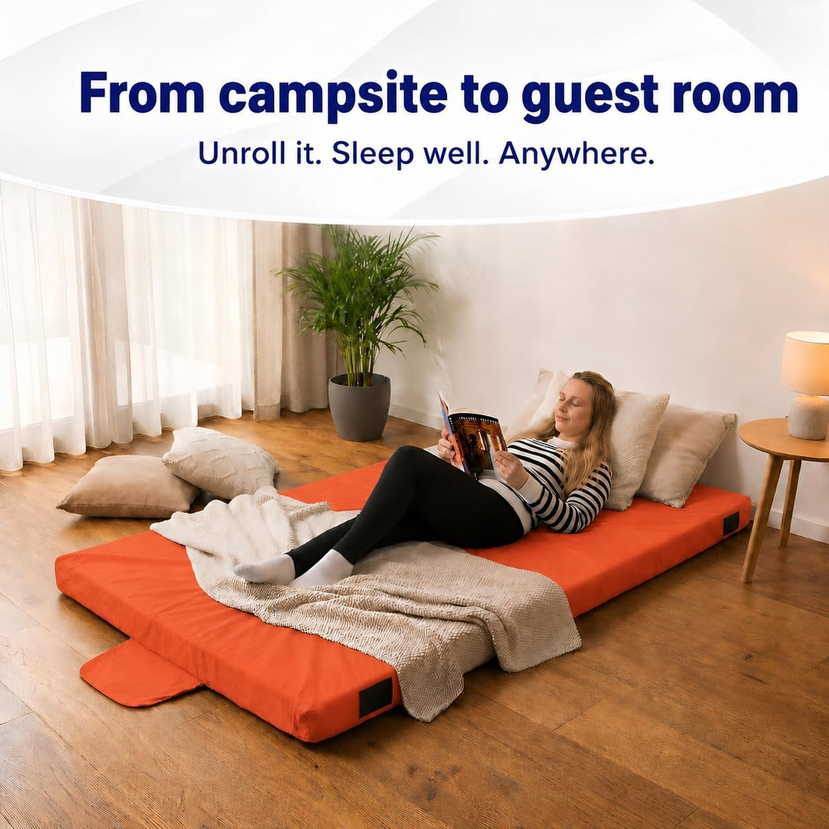 Hazli Matrix AirCell Memory Foam Camping Mattress Pad - CertiPUR-US Roll Up Mattress for Adults - Portable Foam Sleeping Mats for Camping - Camp Cot Sleeping Pad - Floor Sleep Mat Bed Roll for Car RV