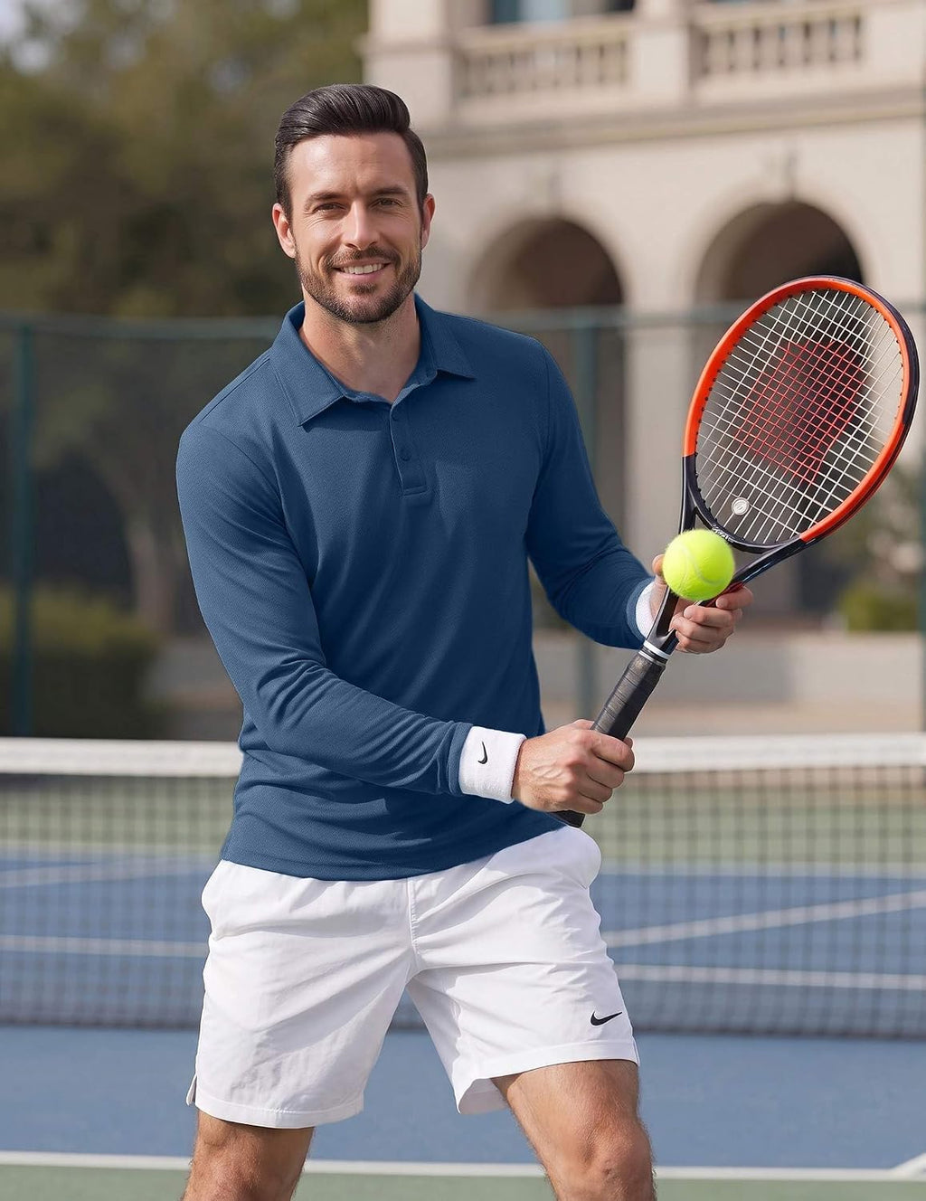 COOFANDY Mens Polo Shirts Long Sleeve UPF 50+ Moisture Wicking Golf Shirt