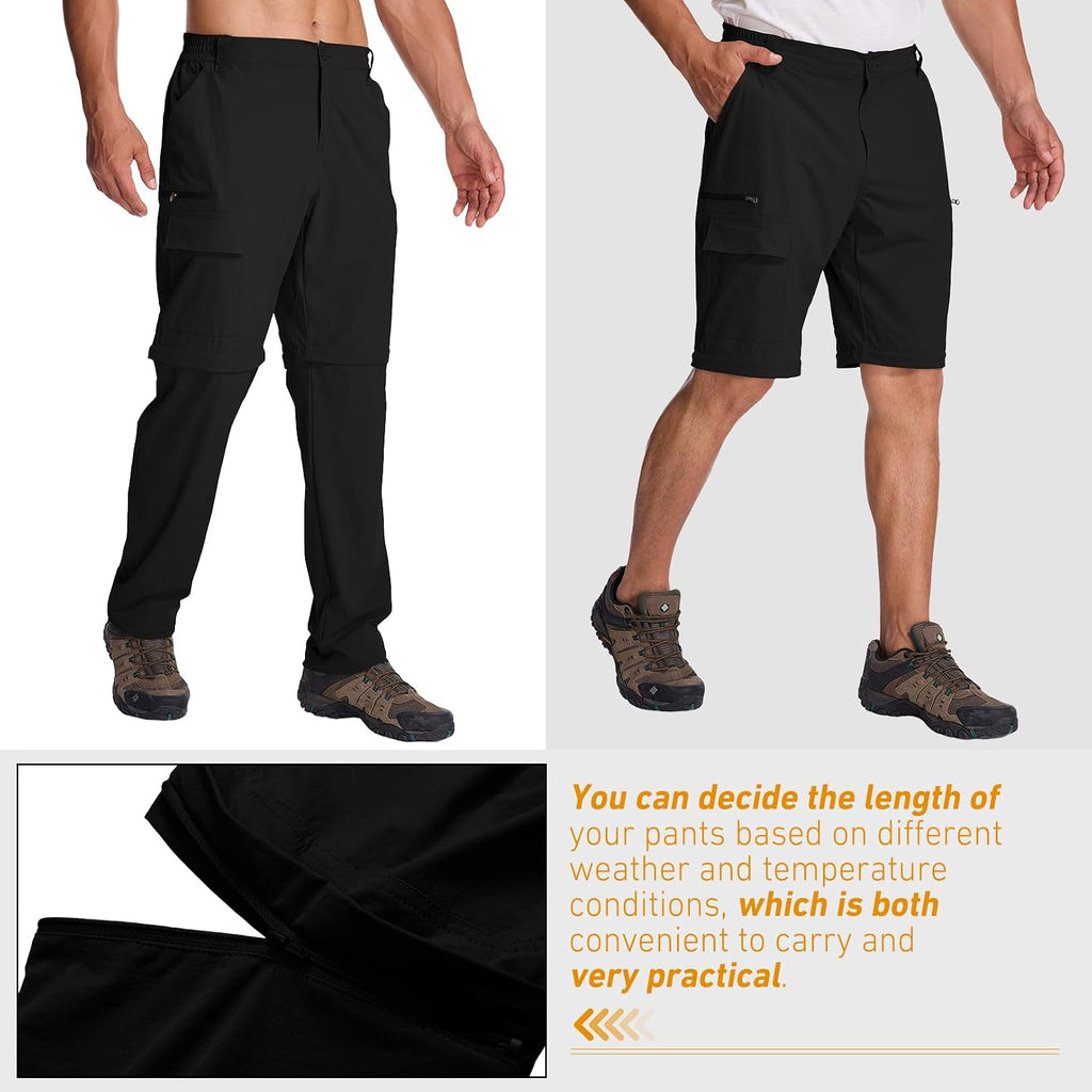 Mens Hiking Pants Cargo Safari Pants for Men Zip Off Outdoor Convertible