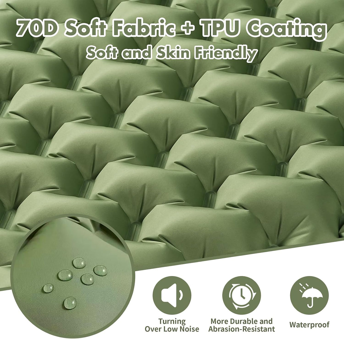Sleeping Pad for Camping, 4in Ultralight Inflatable Camping Mat